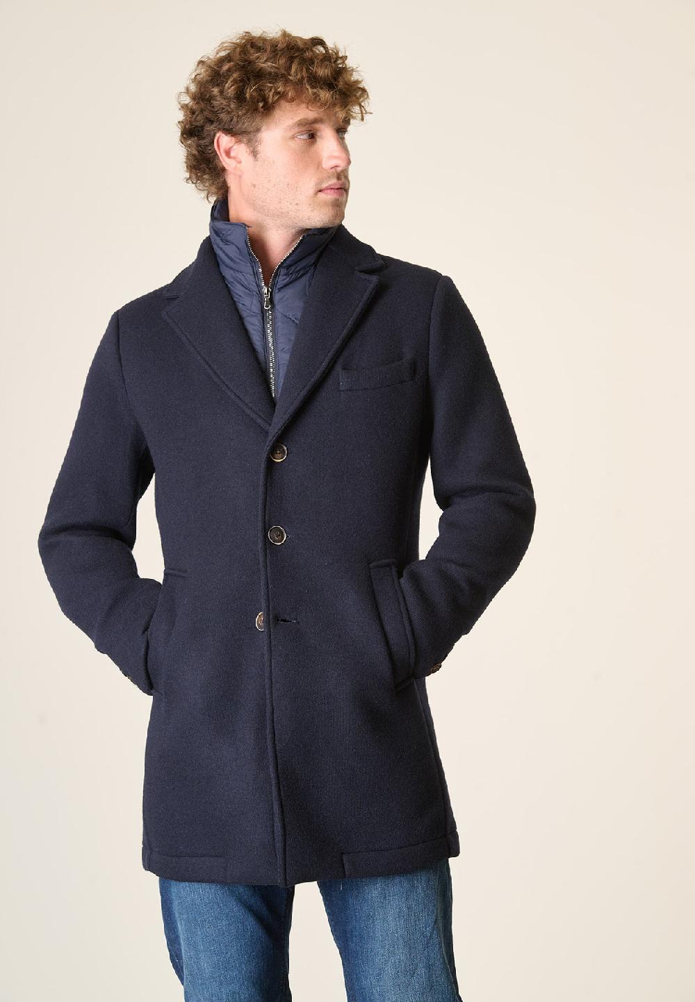Angelico Cappotto Blu Sfoderato Pettorina Staccabile