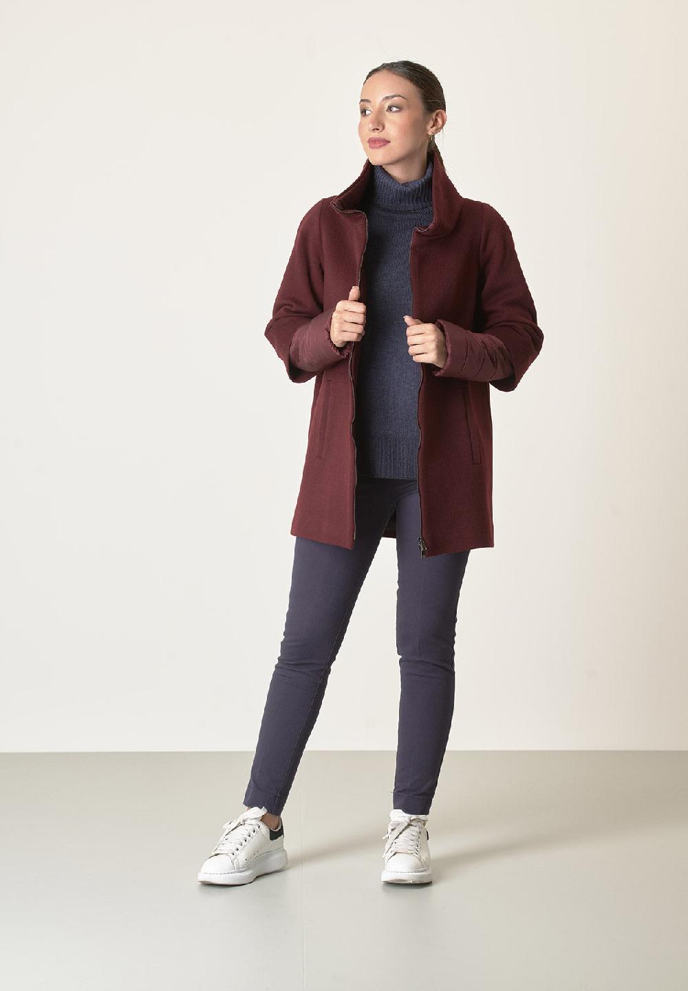 Angelico Cappotto bordeaux lana-cashmere doppia manica