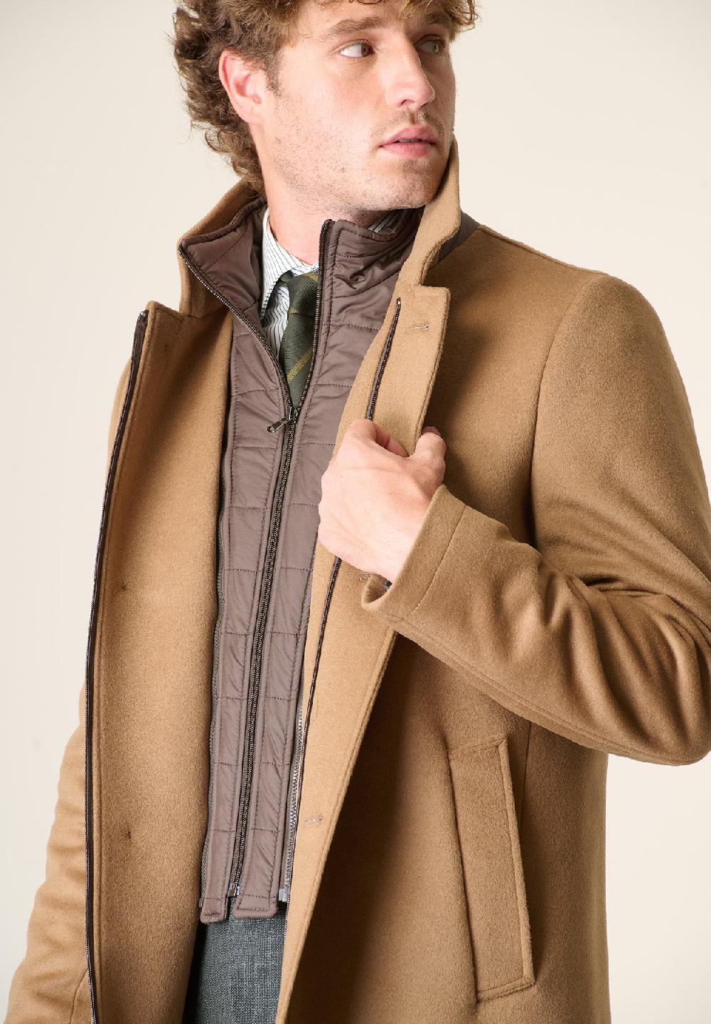 Angelico Cappotto Cammello Coreano Pettorina Staccabile