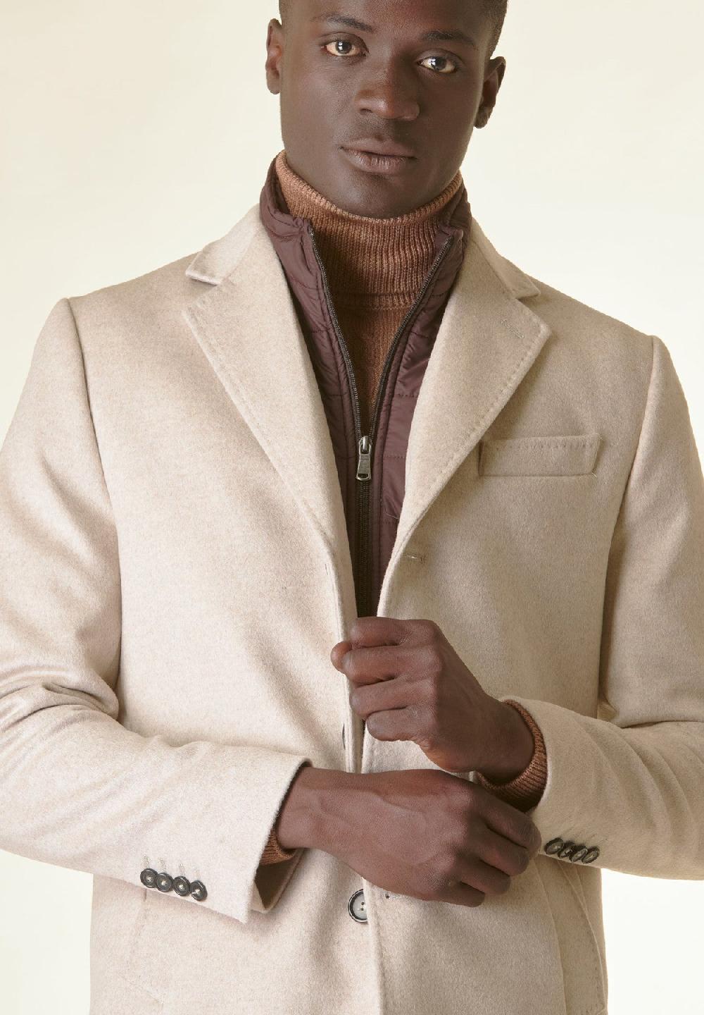 Angelico Cappotto Naturale Lana-cashmere Pettorina Staccabile