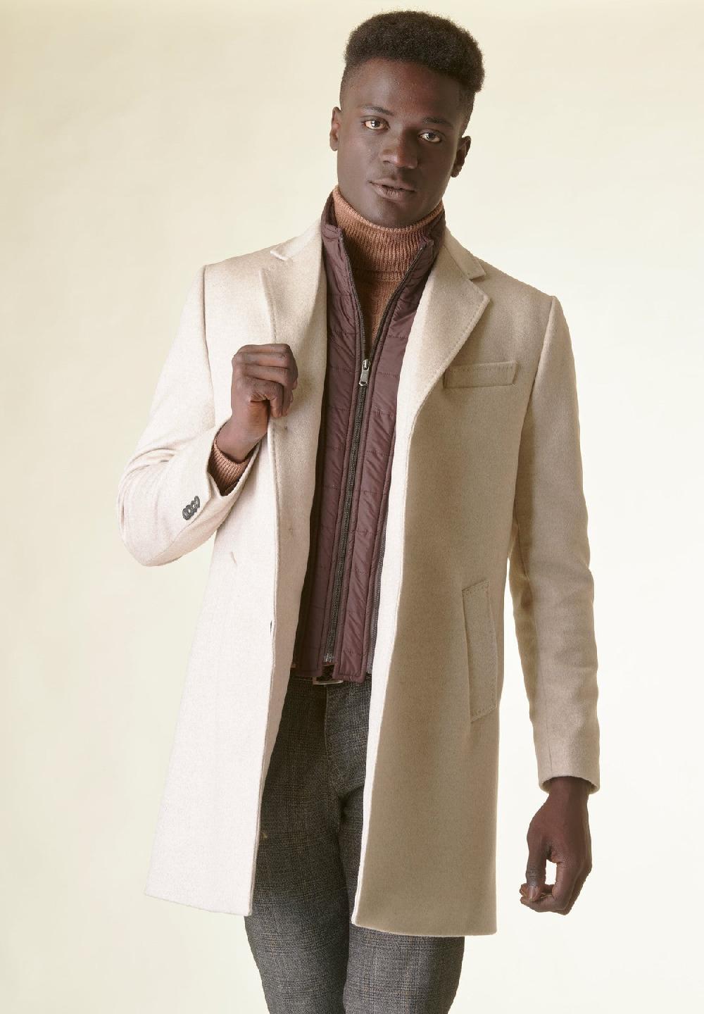 Angelico Cappotto Naturale Lana-cashmere Pettorina Staccabile