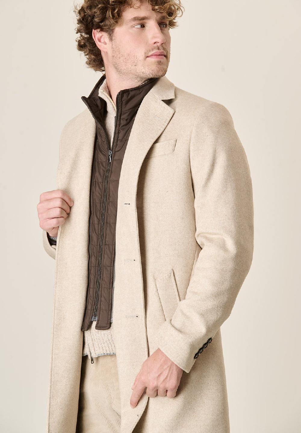 Angelico Cappotto Naturale Misto Cashmere Resca Pettorina Staccabile