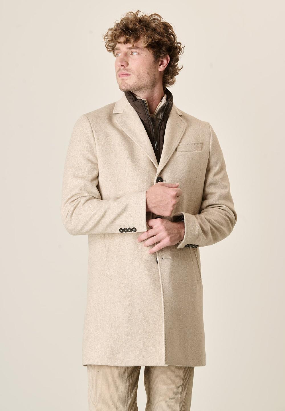 Angelico Cappotto Naturale Misto Cashmere Resca Pettorina Staccabile