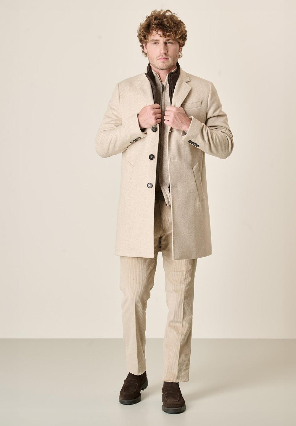 Angelico Cappotto naturale misto cashmere resca pettorina staccabile