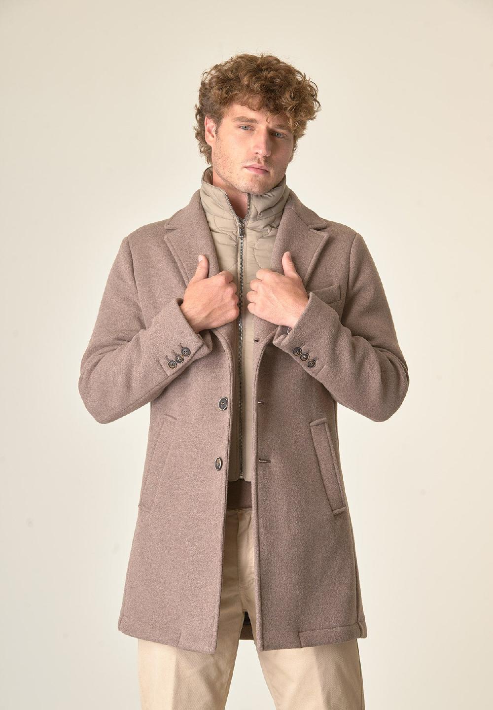 Angelico Cappotto Nocciola Sfoderato Pettorina Staccabile