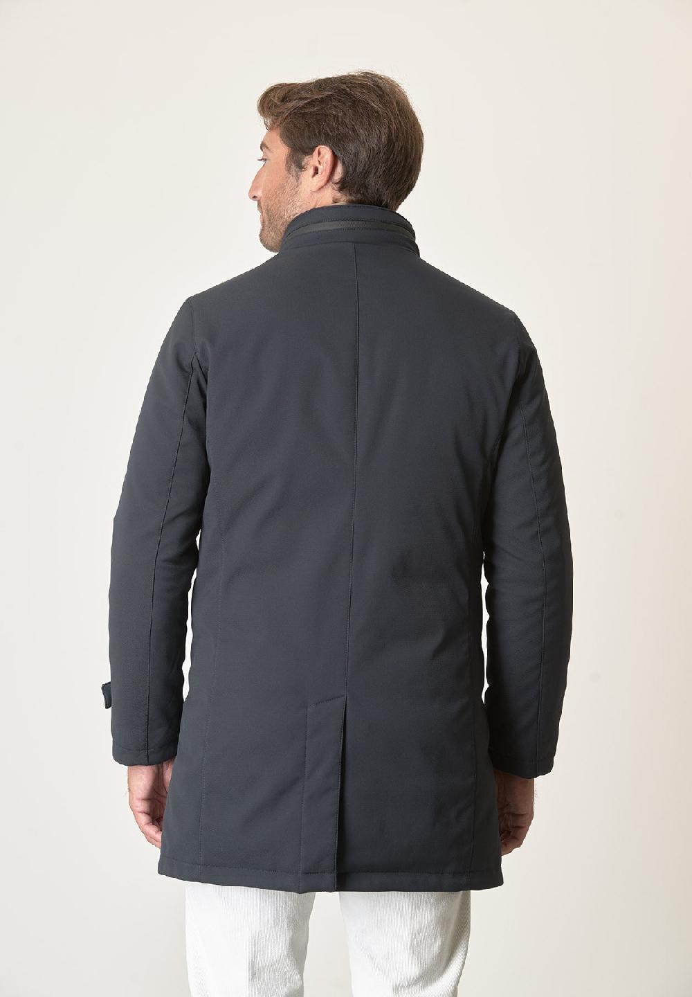 Angelico Cappotto Tecnico Blu Trama Leggera Impermeabile