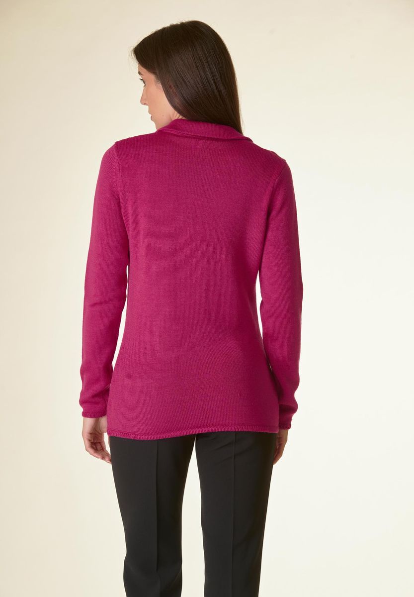 Angelico Cardigan Fucsia 3 Bottoni Merino Lana-Gatto