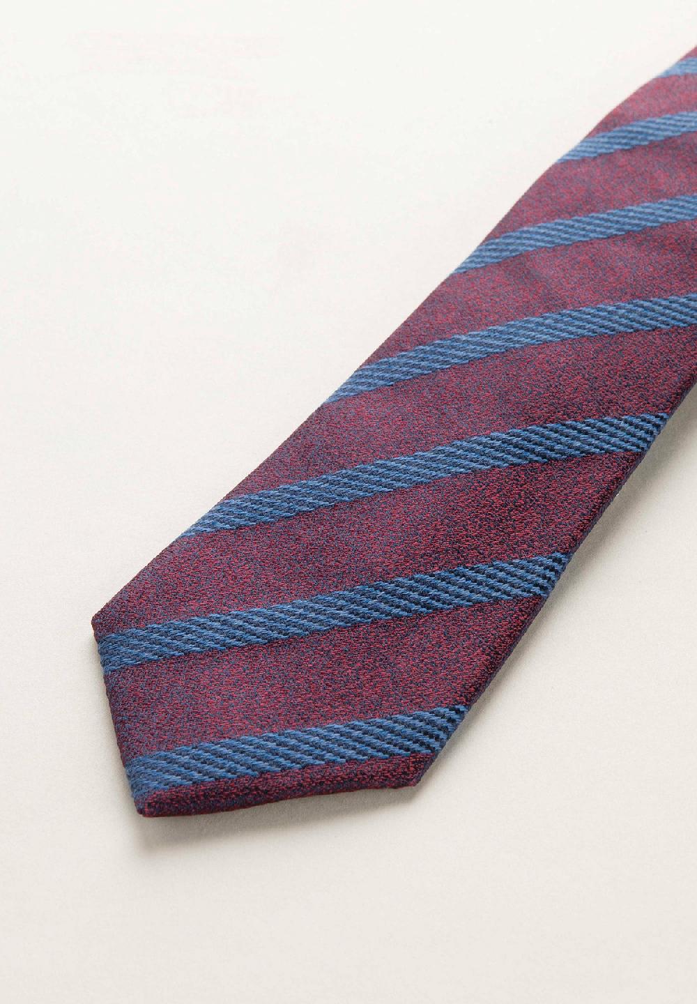 Angelico Cravatta Blu Bordeaux Regimental Effetto Lana