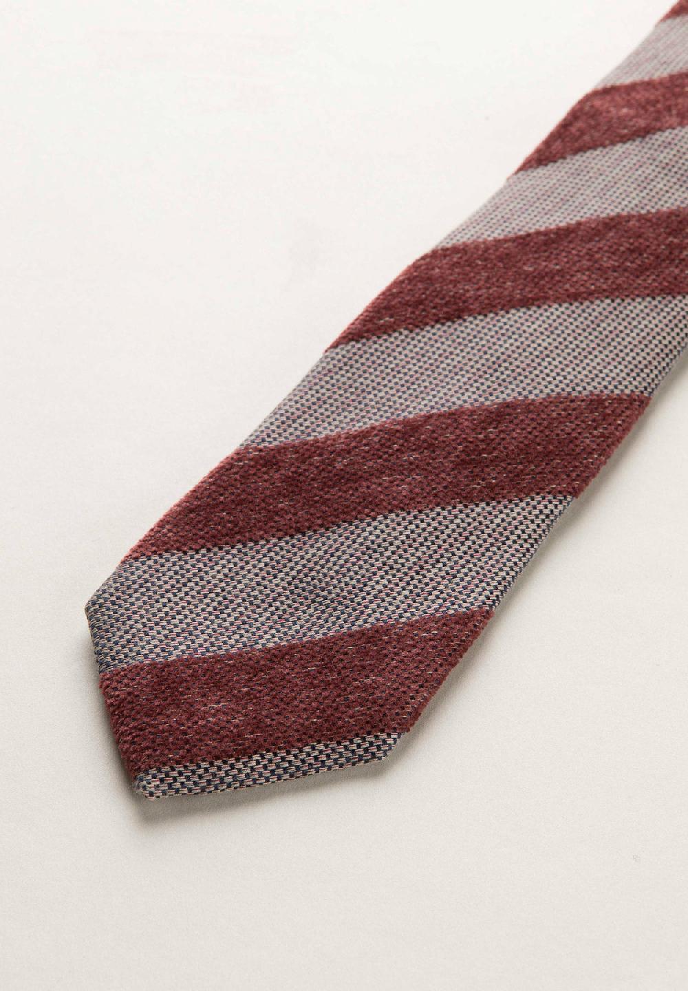 Angelico Cravatta Bordeaux Grigio Regimental Effetto Lana