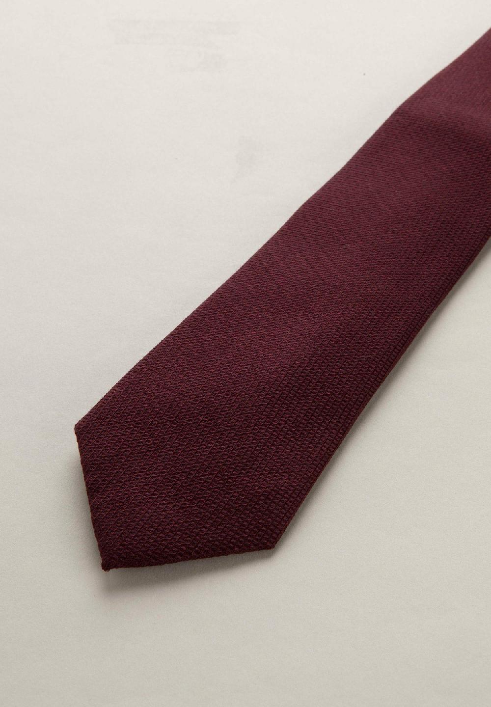 Angelico Cravatta Bordeaux Microarmatura Seta Cotone