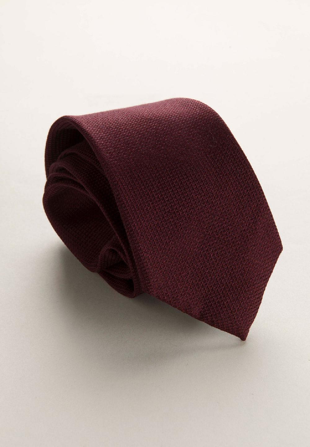 Angelico Cravatta bordeaux microarmatura seta cotone