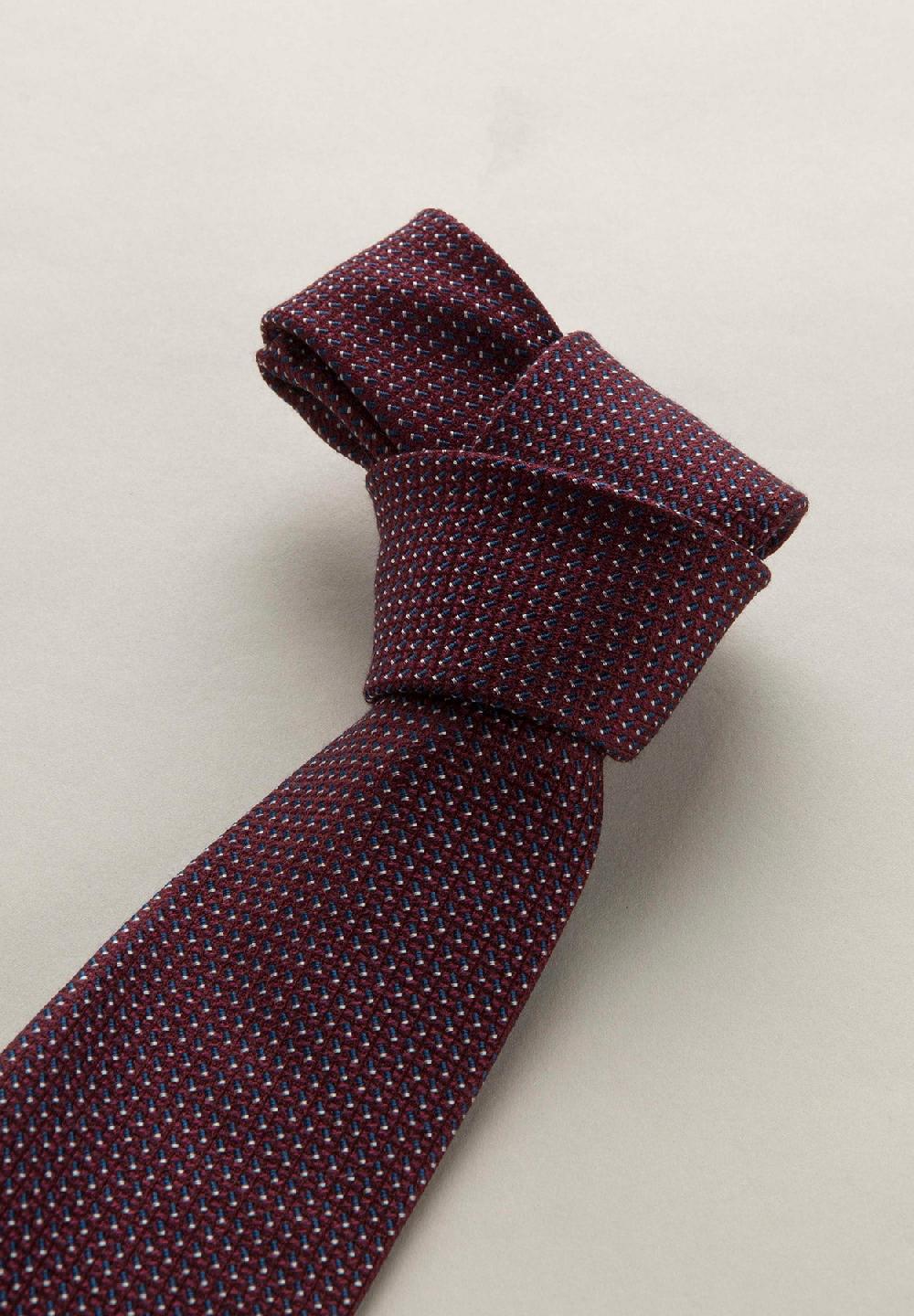 Angelico Cravatta Bordeaux Microdisegno Seta Cotone