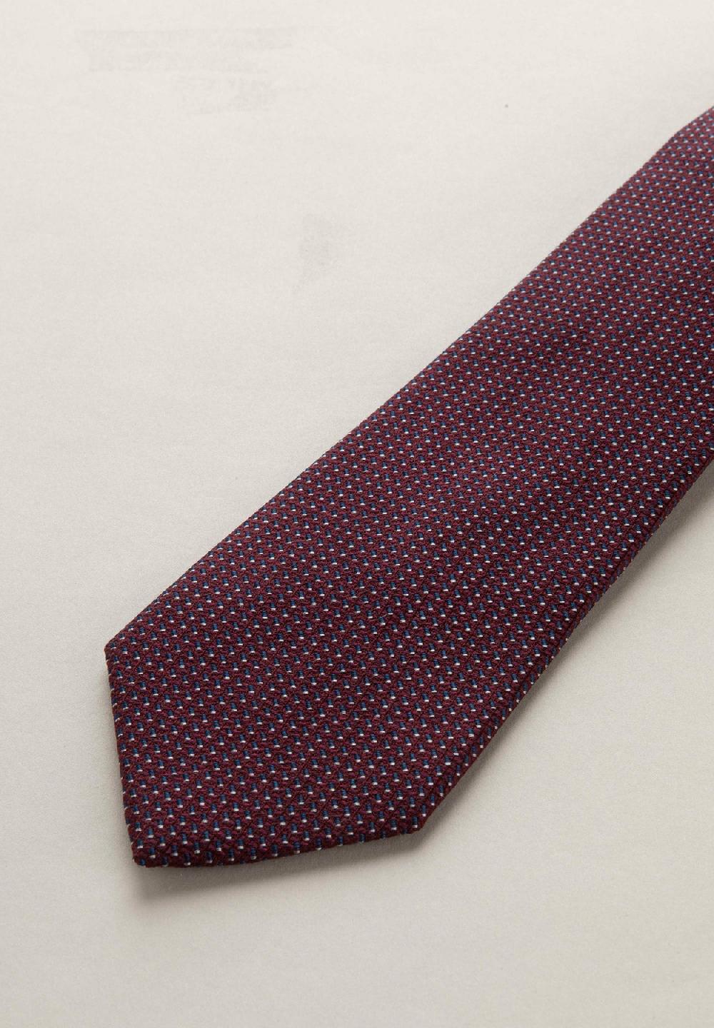 Angelico Cravatta Bordeaux Microdisegno Seta Cotone