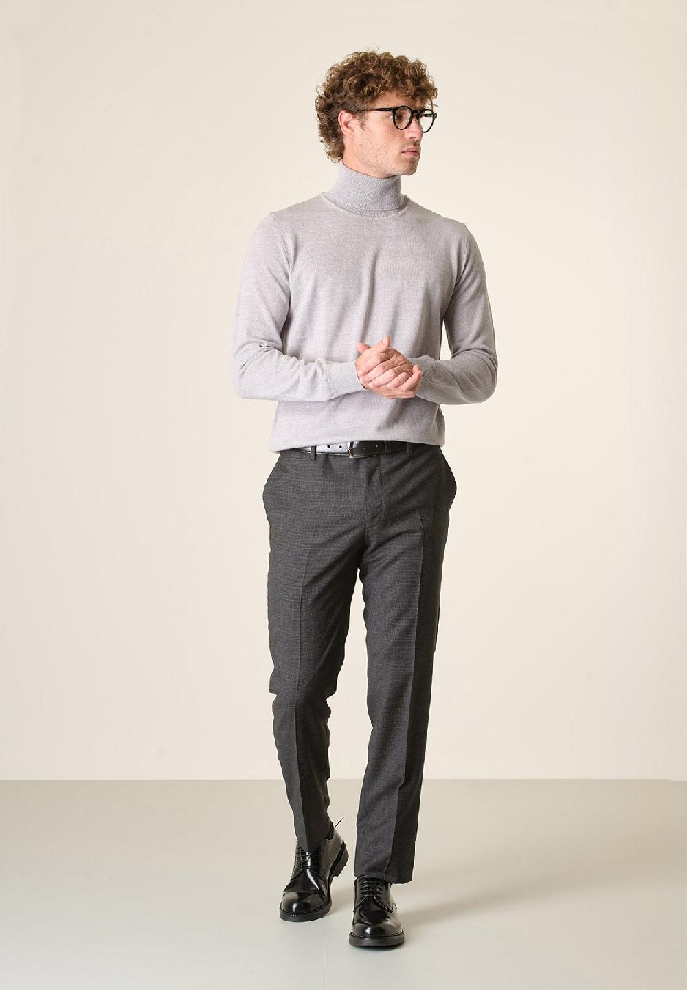 Angelico Dolcevita grigio chiaro lana merinos extrafine