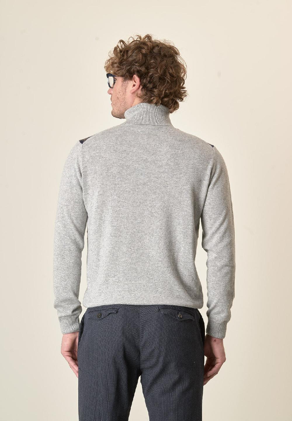 Angelico Dolcevita Grigio Motivo Rombi Misto Cashmere