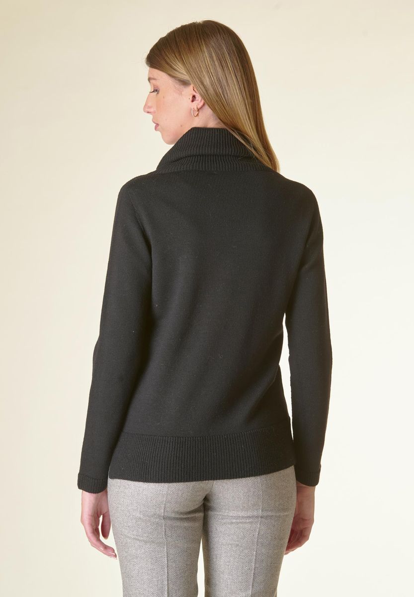 Angelico Dolcevita Nero Motivo Centrale Costa Lana-Gatto