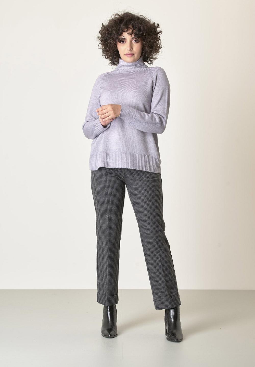 Angelico Dolcevita perla lana merinos treccia raglan