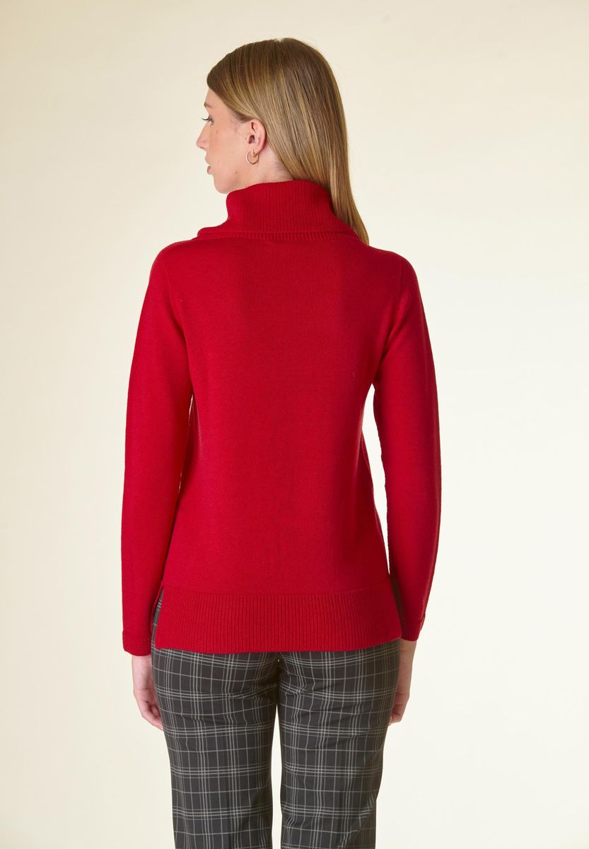 Angelico Dolcevita Rossa Motivo Centrale Costa Lana-Gatto