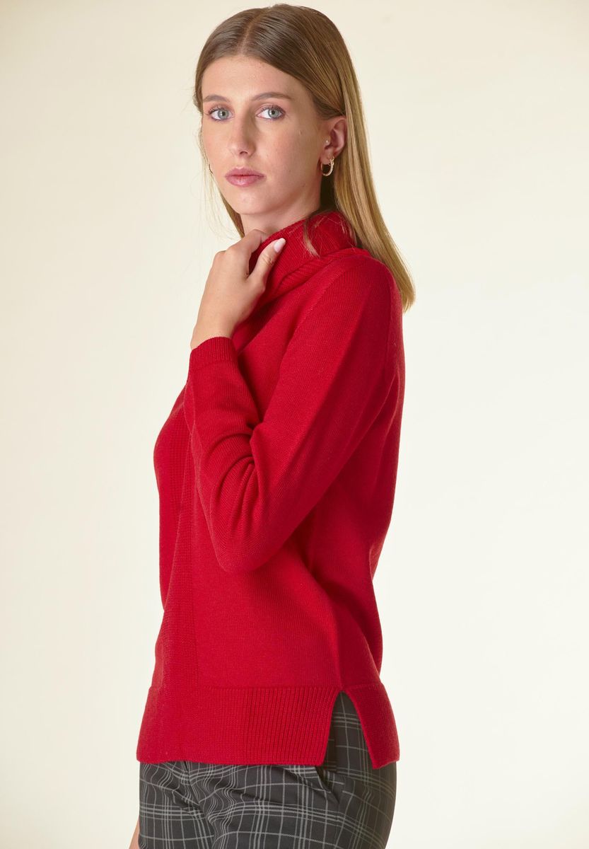 Angelico Dolcevita Rossa Motivo Centrale Costa Lana-Gatto