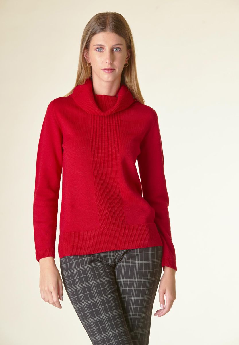 Angelico Dolcevita rossa motivo centrale costa Lana-Gatto