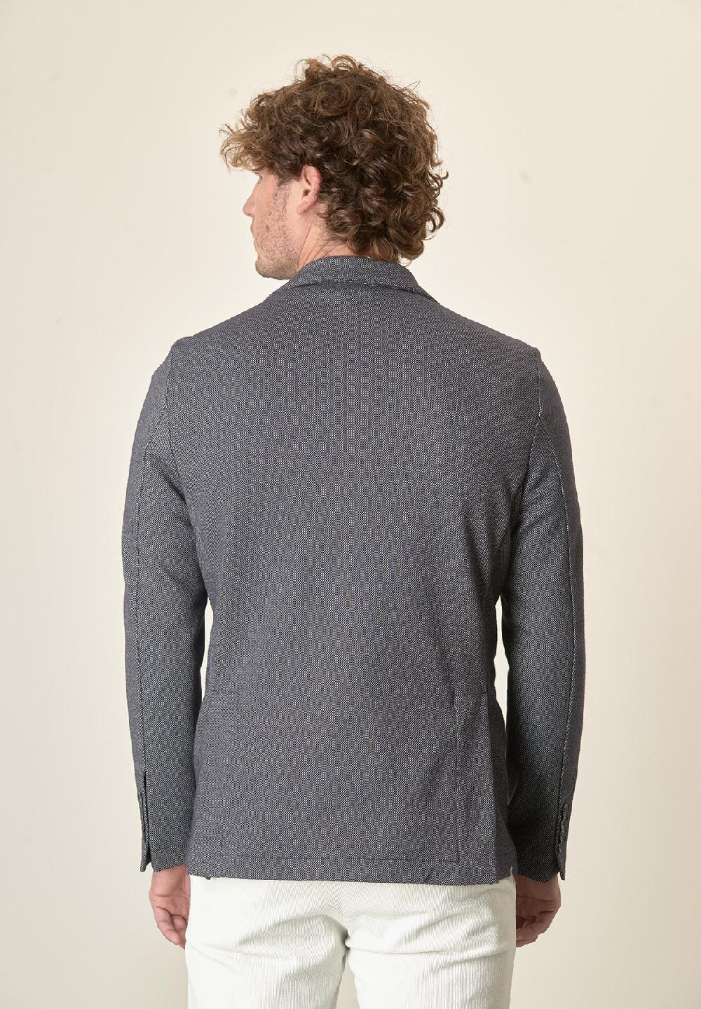 Angelico Giacca Blu Microdisegno Decostruita Custom Fit