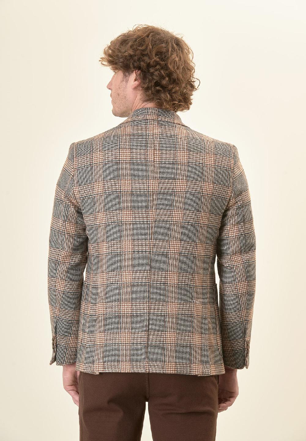 Angelico Giacca Grigia Galles Misto Lana Decostruita Custom Fit