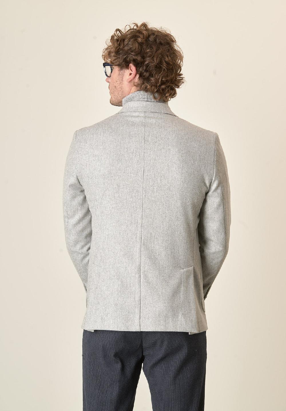 Angelico Giacca Grigio Chiaro Misto Lana Decostruita Custom Fit