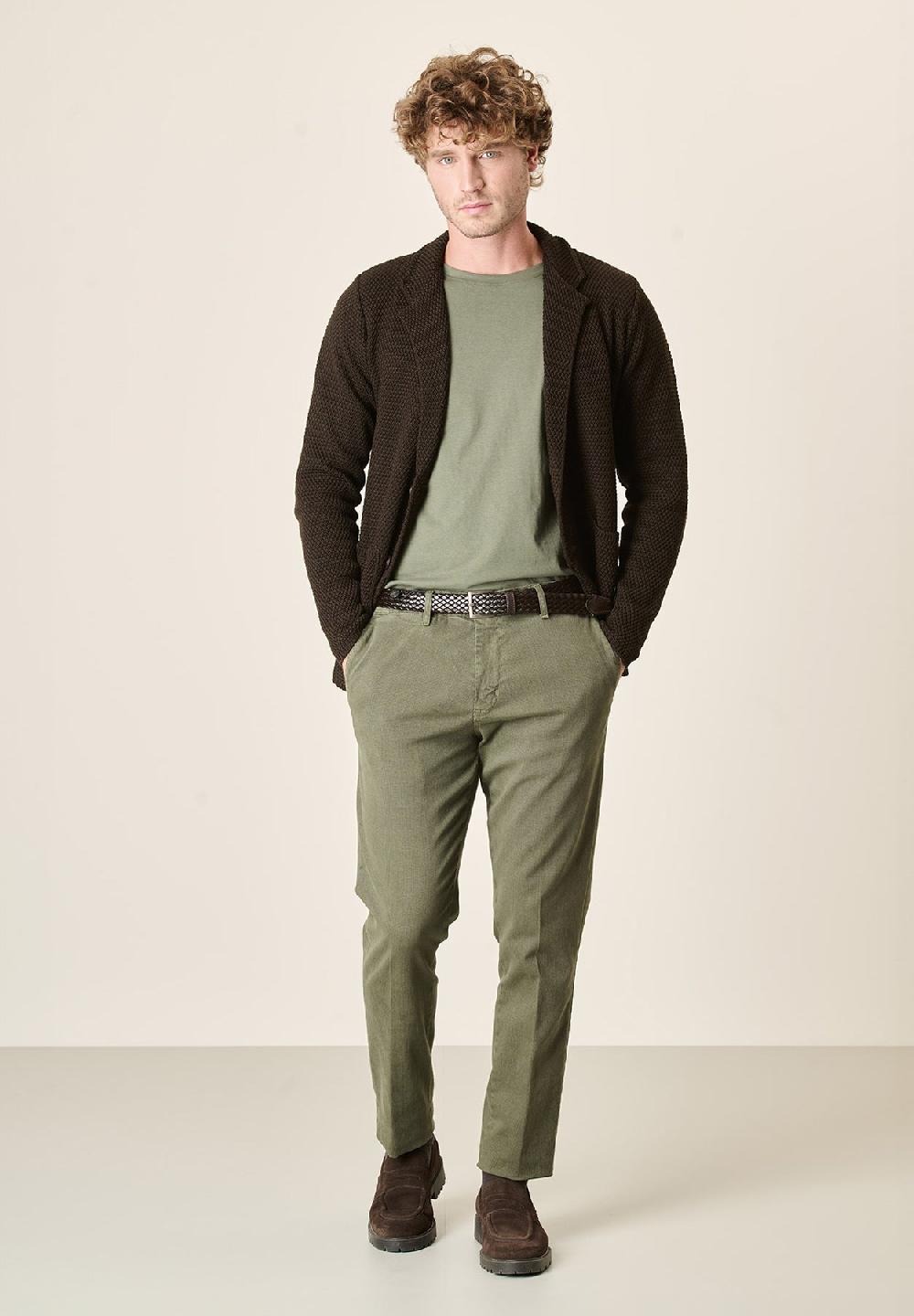 Angelico Giacca maglia moro misto lana grana di riso