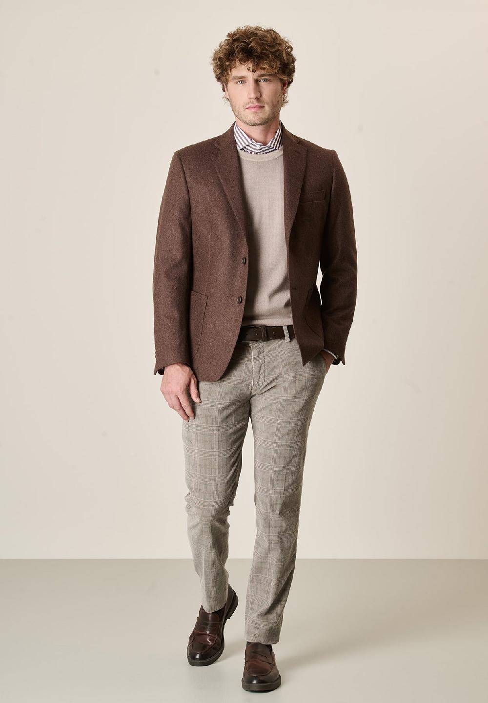 Angelico Giacca marrone misto lana decostruita custom fit