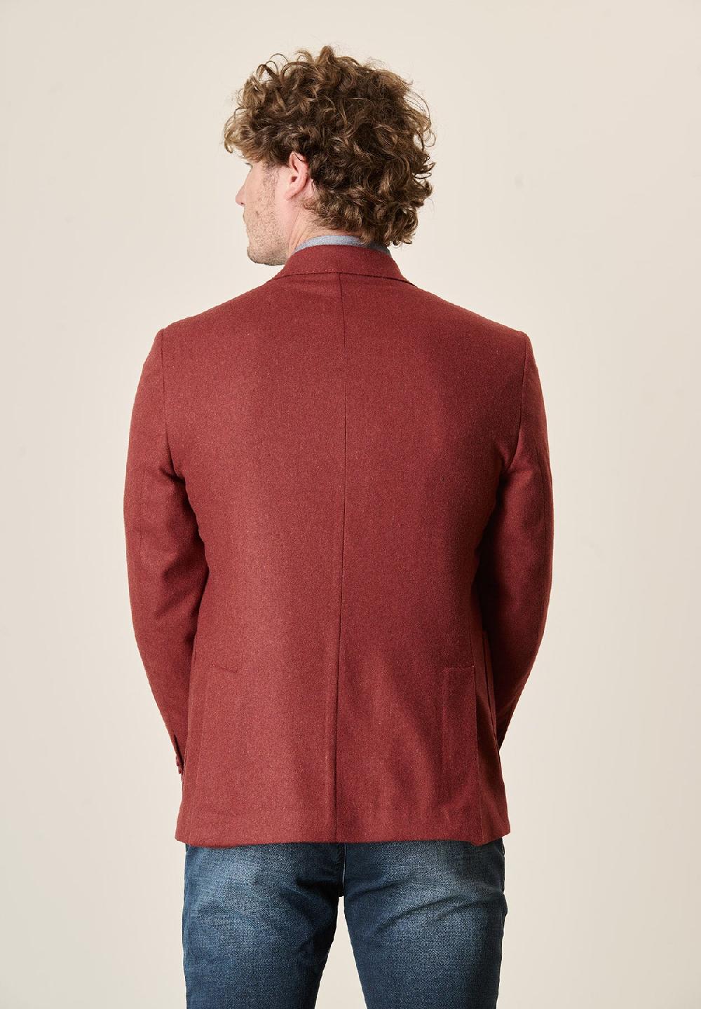 Angelico Giacca Mattone Misto Lana Decostruita Custom Fit