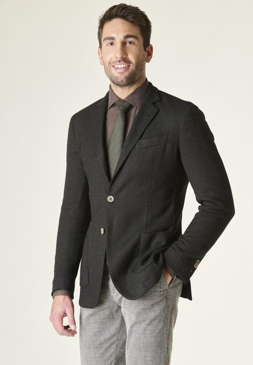 Angelico Giacca moro cotone-lana sfoderata armaturata custom