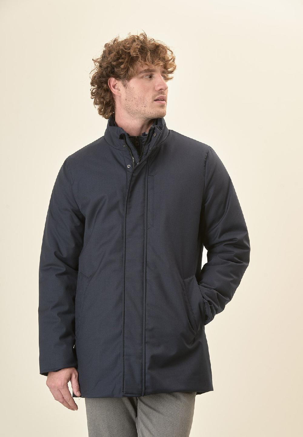 Angelico Giaccone city coat blu pettorina removibile