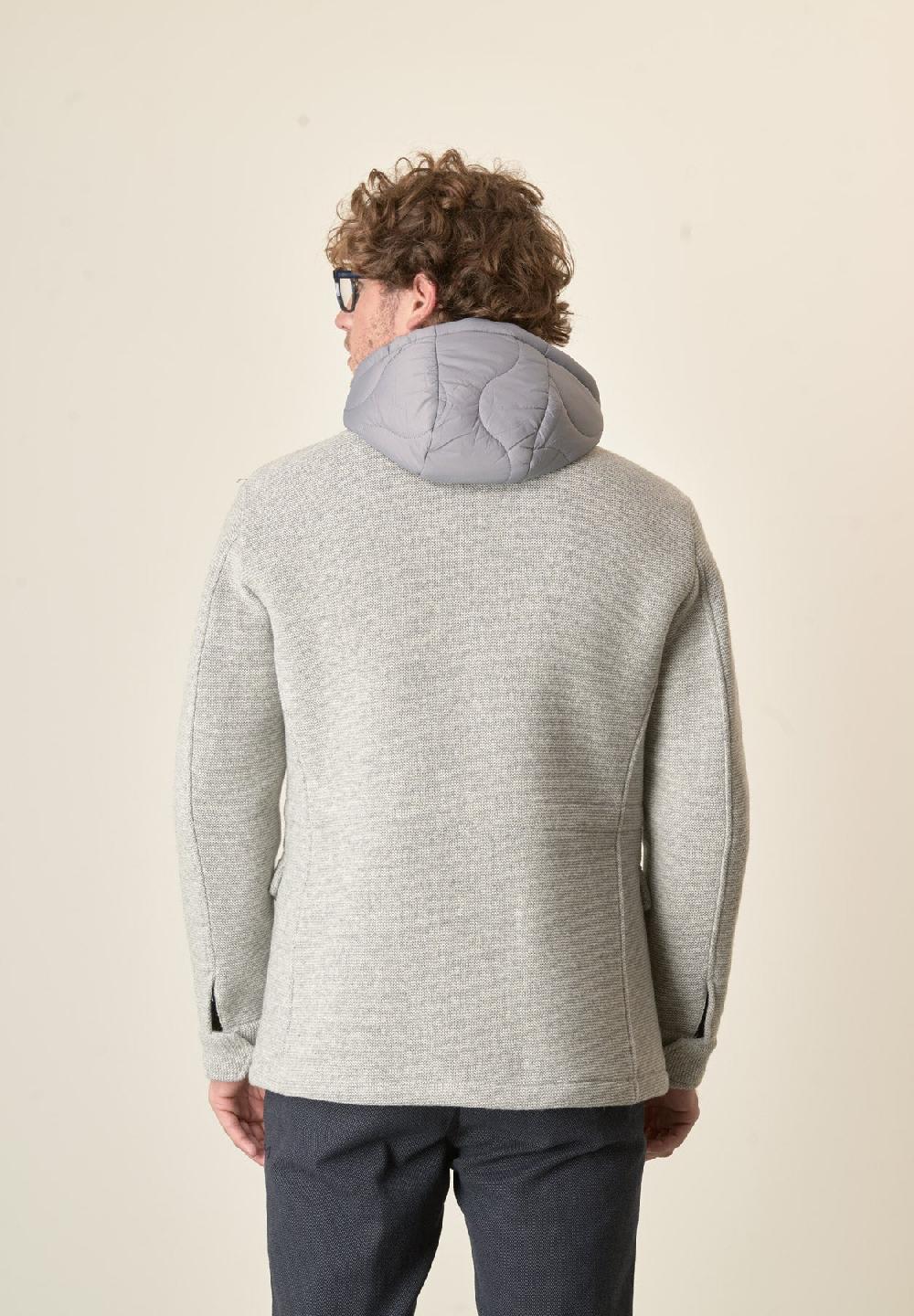 Angelico Giaccone Perla Misto Lana Doppiata Cappuccio Removibile