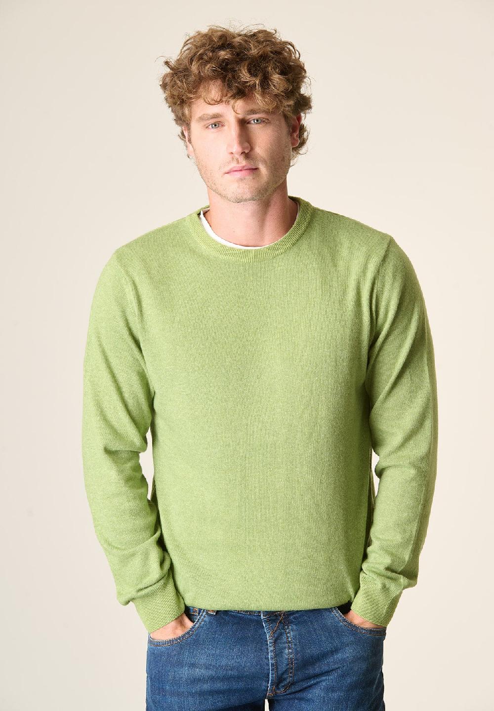 Angelico Girocollo verde pistacchio chiaro misto cashmere