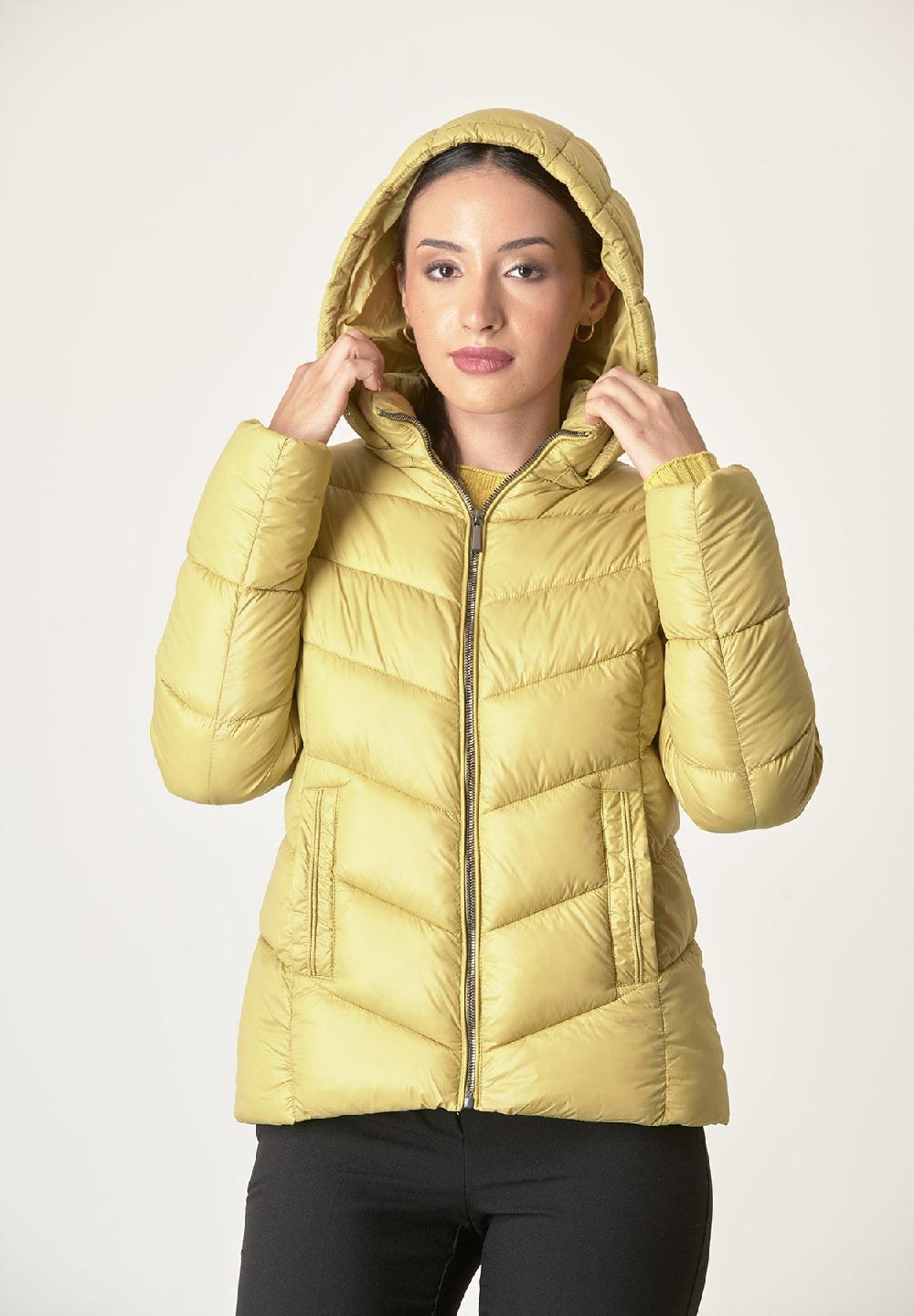 Angelico Giubbino Giallo Trapuntato Cappuccio Staccabile