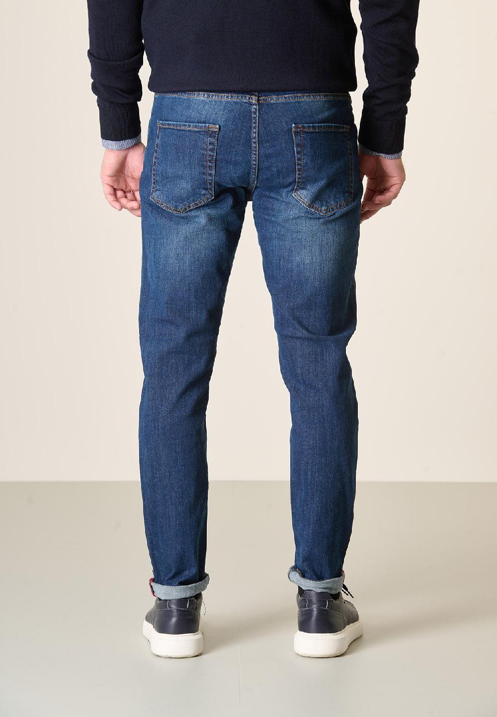 Angelico Jeans Lavaggio Scuro Cotone Stretch Slim Fit