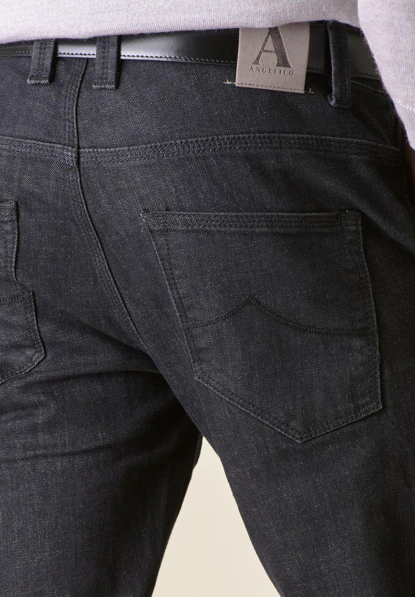 Angelico Jeans Nero 5tasche America Risvolto Fondo Custom