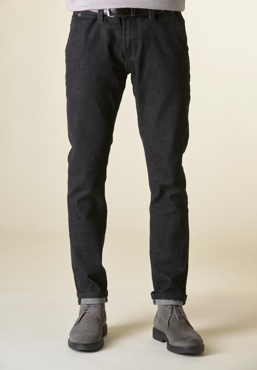 Angelico Jeans Nero 5tasche America risvolto fondo Custom