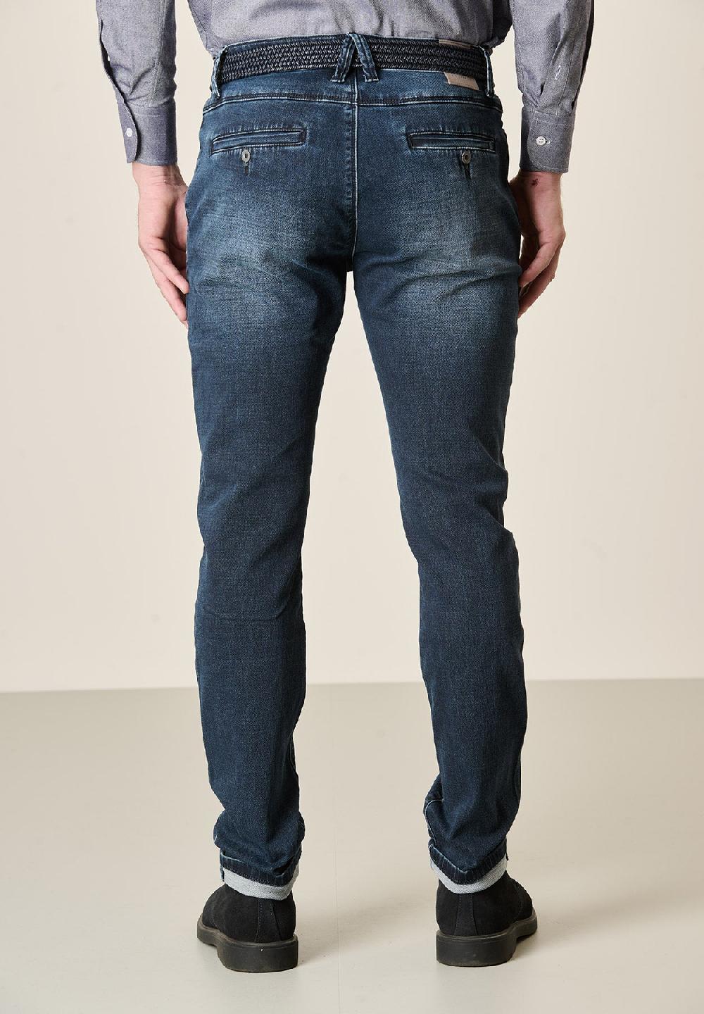 Angelico Jeans Scuro Cotone Stretch Tasche America Slim Fit