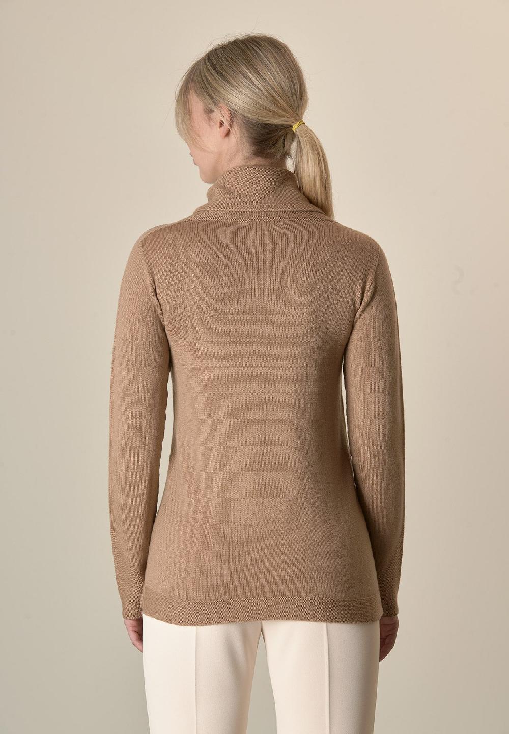 Angelico Maglia Cammello Collo Anello Operata Lana Merinos