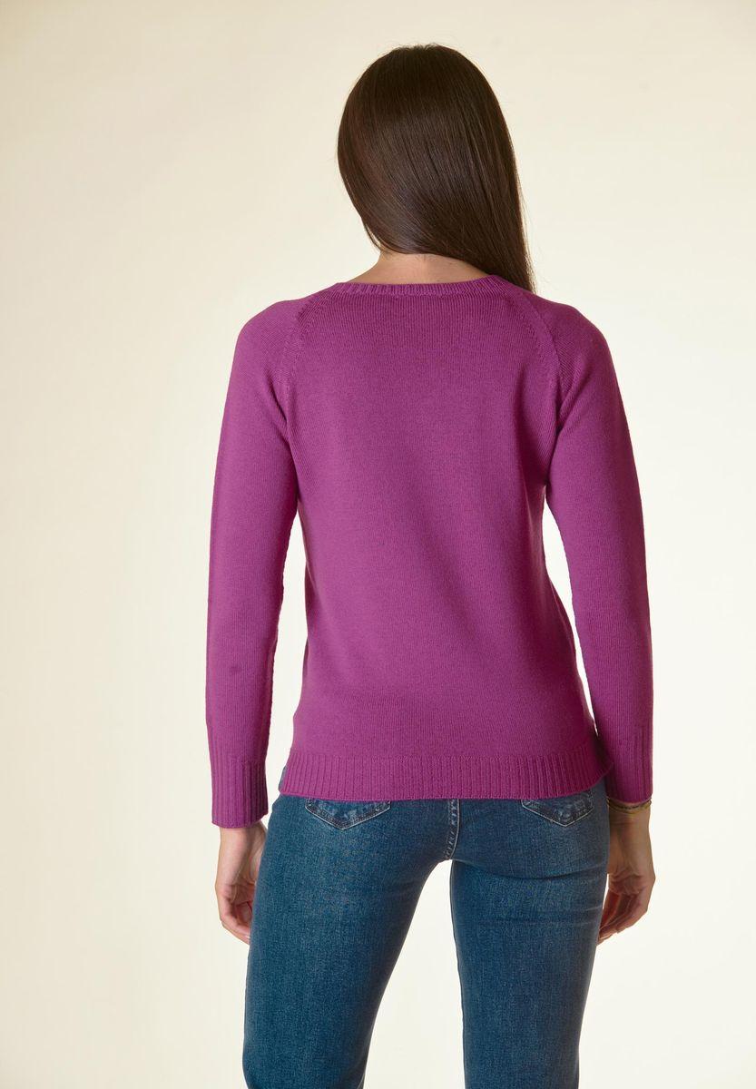 Angelico Maglia Ciclamino Girocollo Raglan Lana-Gatto