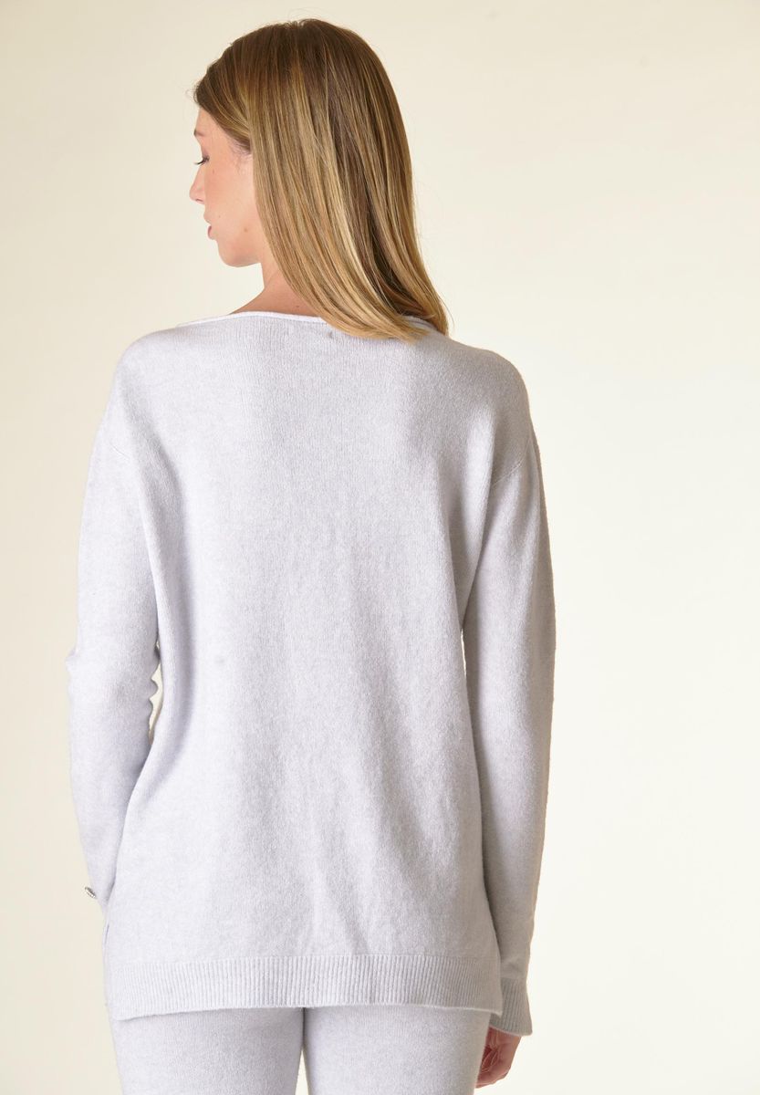 Angelico Maglia Perla Barchetta Viscosa Soft Bottoni Gioiello