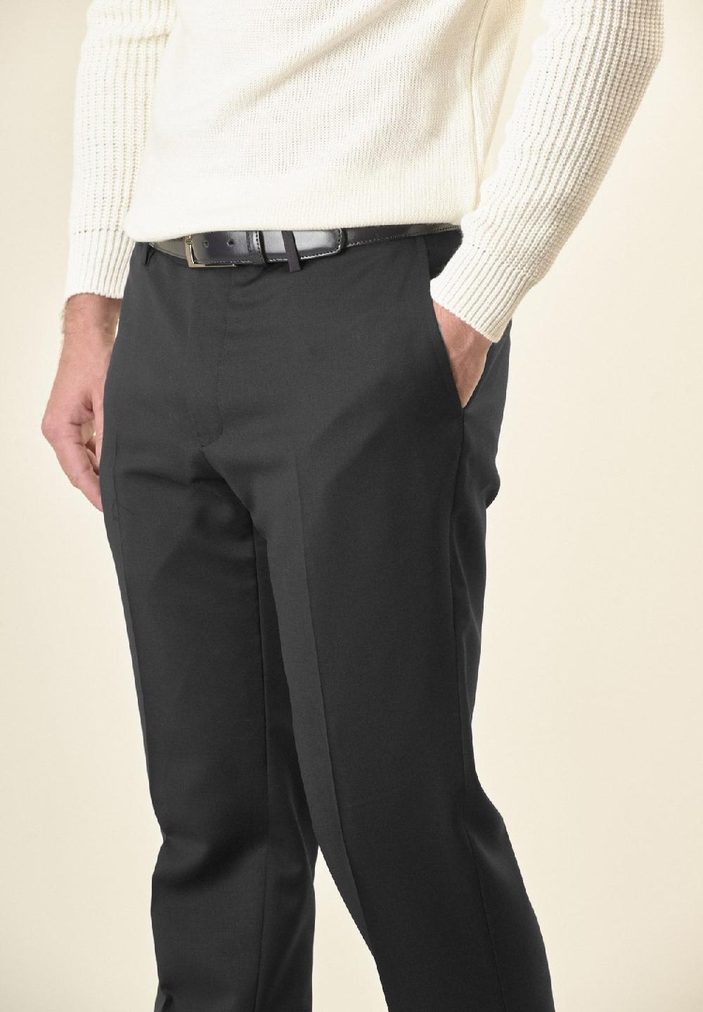 Angelico Pantalone Antracite Sallia Lana Vergine Custom Fit