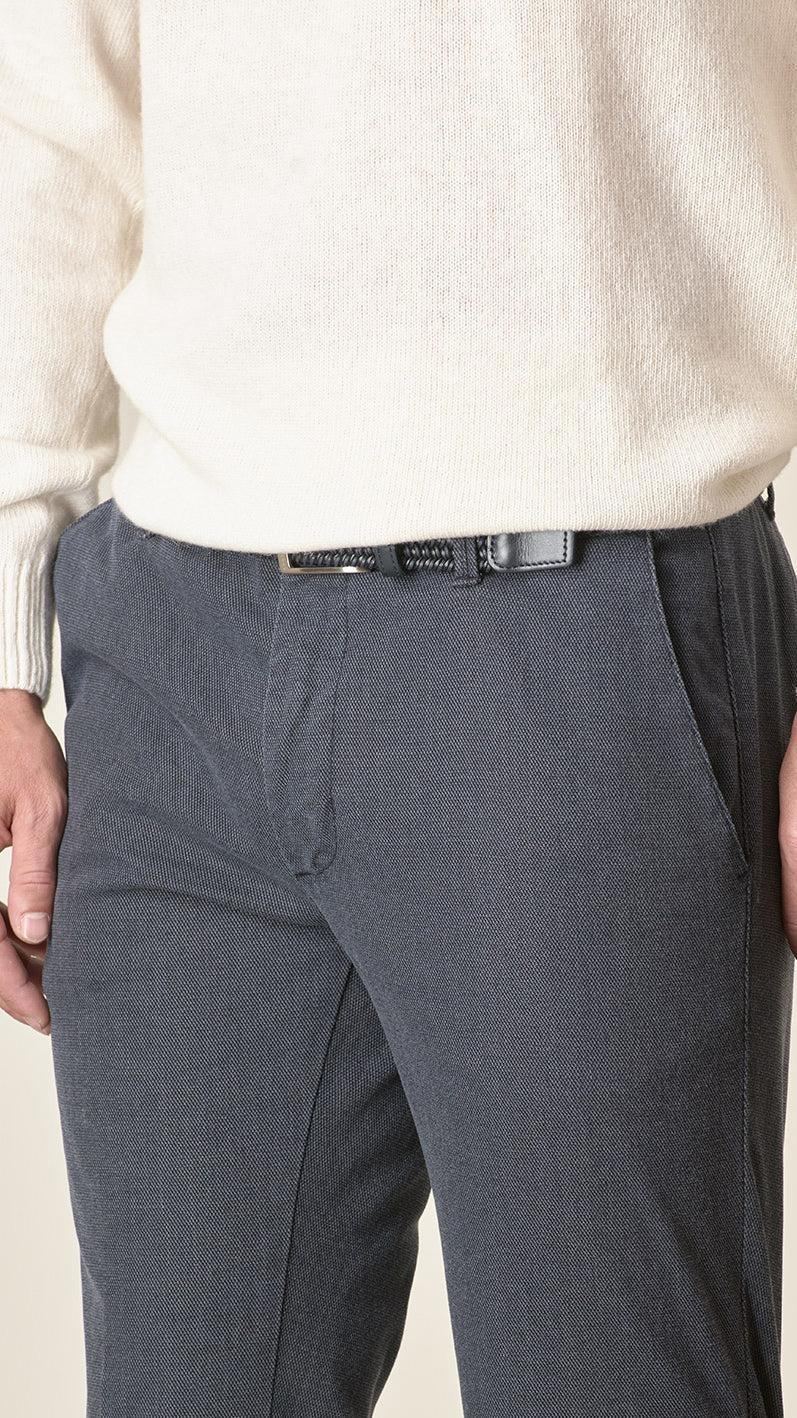 Angelico Pantalone Blu Armatura Cotone Stretch Slim Fit