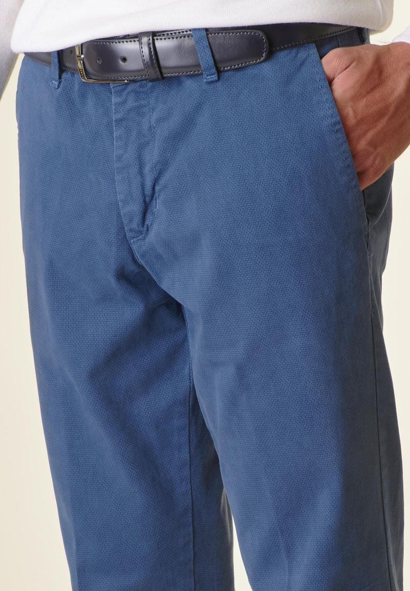 Angelico Pantalone Blu Chiaro Cotone Micro-stampa Regular