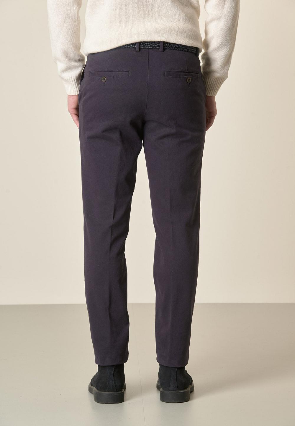 Angelico Pantalone Blu Sartoriale Gabardina Cotone Regular Fit