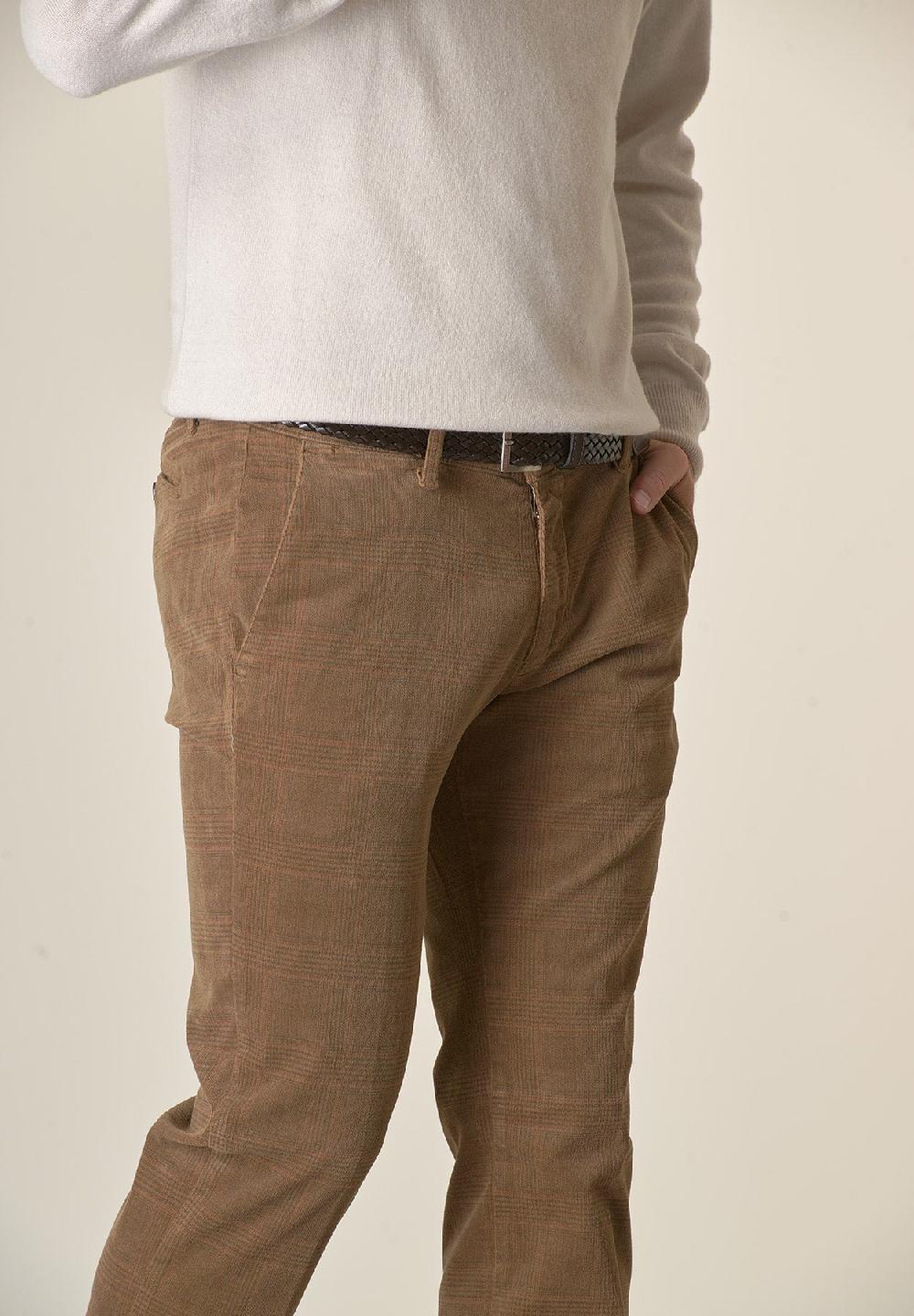 Angelico Pantalone Bruciato Fustagno Galles Tinto Capo Slim Fit