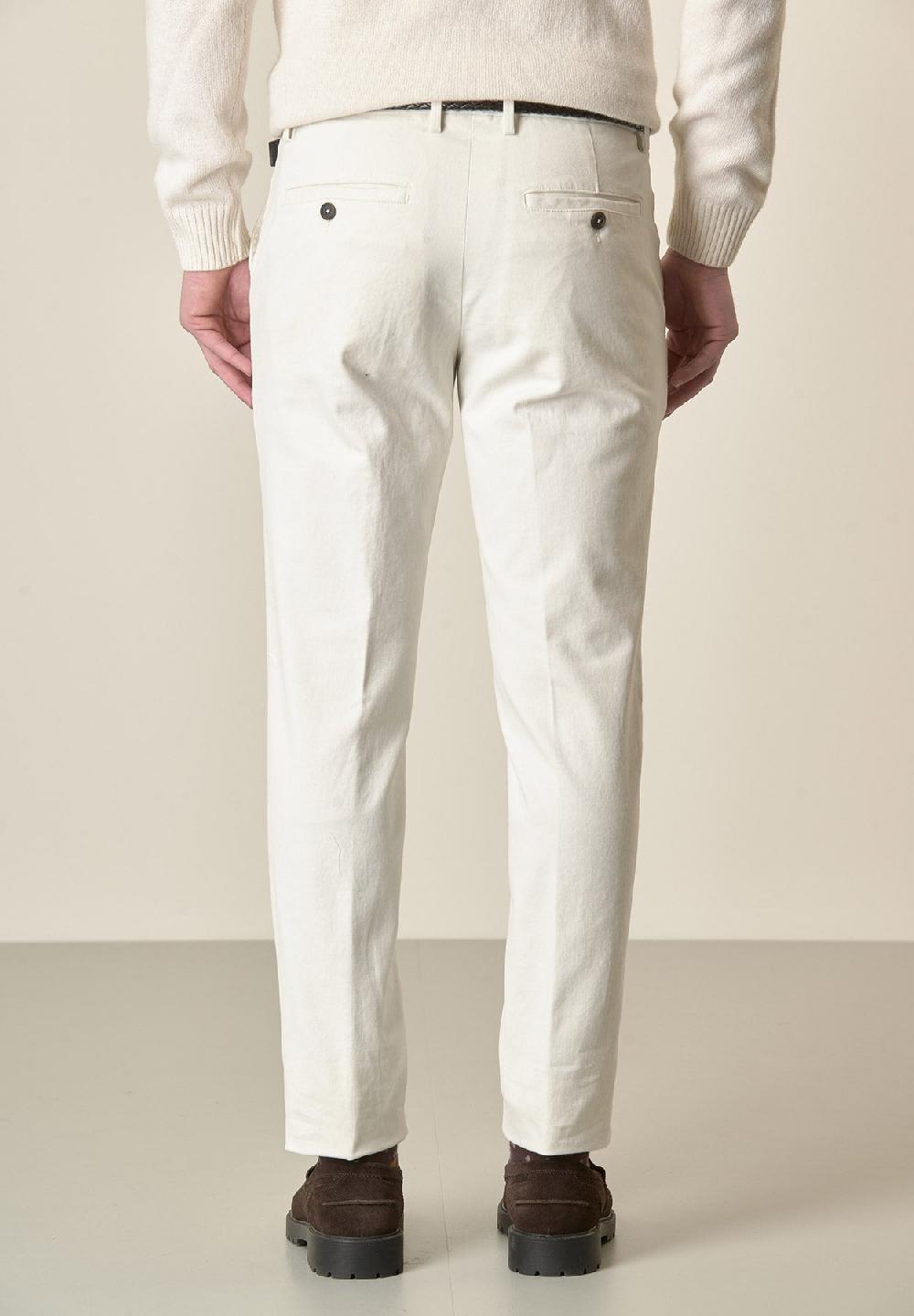 Angelico Pantalone Burro Sartoriale Gabardina Cotone Regular Fit