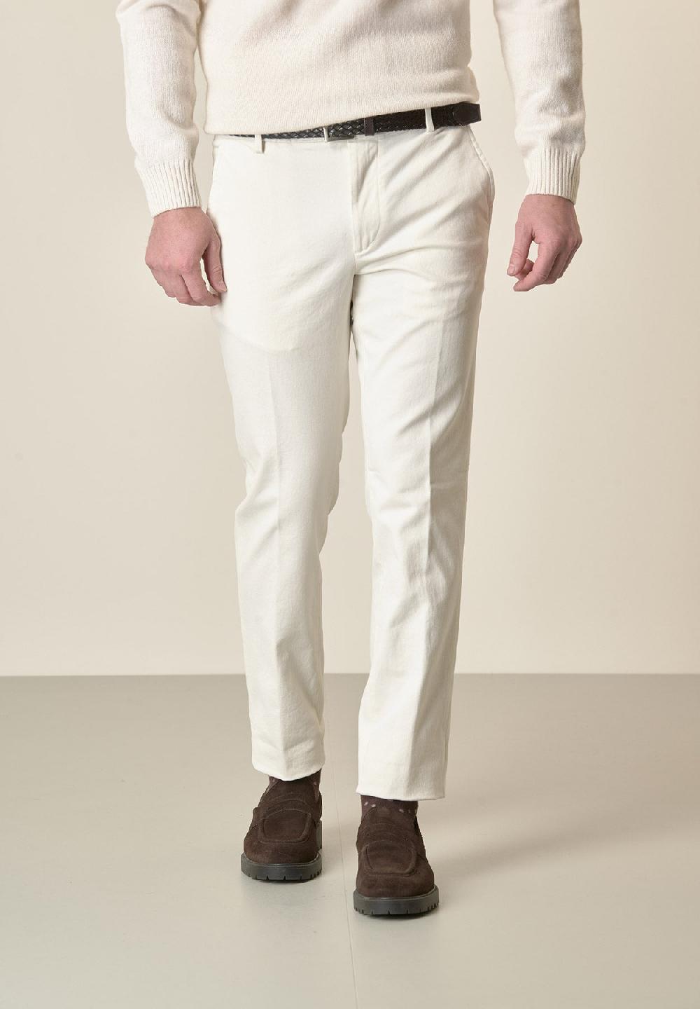 Angelico Pantalone burro sartoriale gabardina cotone regular fit