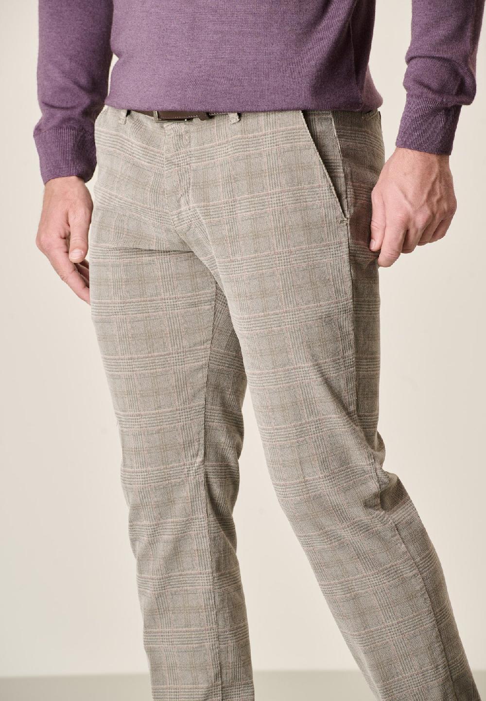 Angelico Pantalone Fango Fustagno Galles Tinto Capo Slim Fit